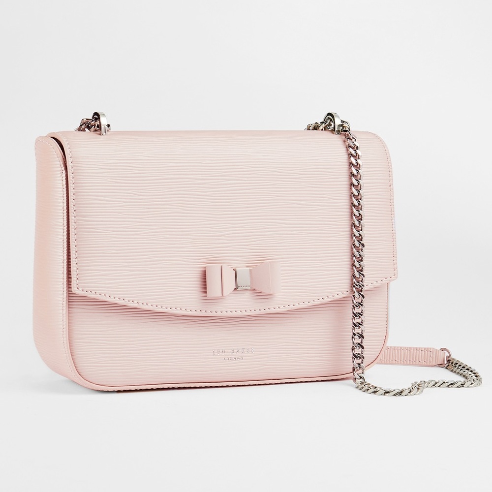 💖 BNWT Ted Baker London Danniee Bow Leather Convertible Crossbody Bag Pink 💖